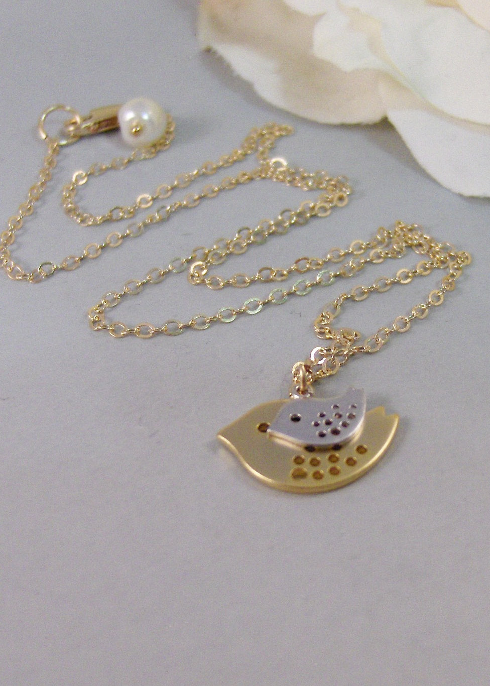 Nesting Birds,Gold Necklace,Bird,Mommy,Baby,Little,Girl,Bird Necklace,Gold Necklac,ejewelery by valleygirldesigns on Etsy.
