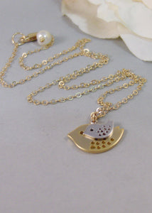 Nesting Birds,Gold Necklace,Bird,Mommy,Baby,Little,Girl,Bird Necklace,Gold Necklac,ejewelery by valleygirldesigns on Etsy.