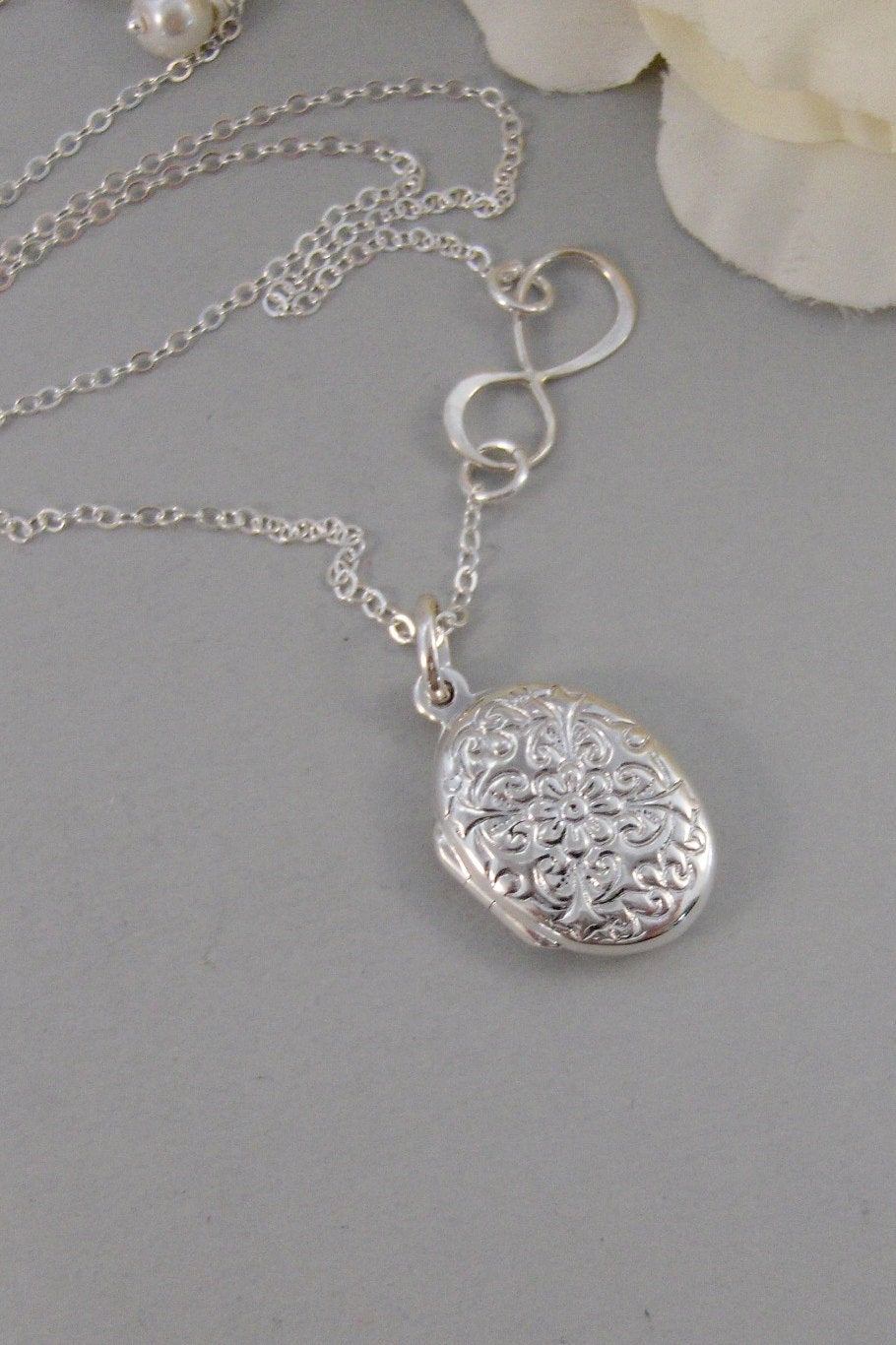 Victorian Infinity,Locket,Silver Locket,Sterling Silver Locket,Sterling Silver,Bird,Infinity,Wedding Jewelry. jewelry by valleygirldesigns.