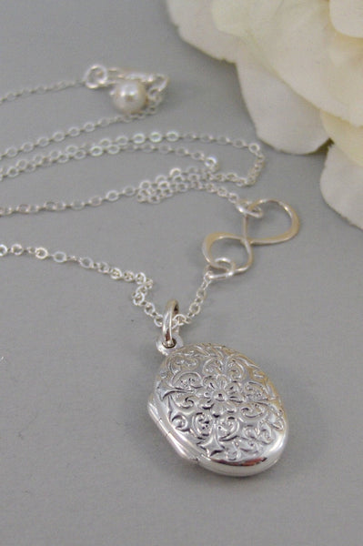 Victorian Infinity,Locket,Silver Locket,Sterling Silver Locket,Sterling Silver,Bird,Infinity,Wedding Jewelry. jewelry by valleygirldesigns.