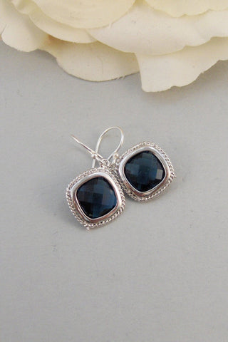 Sapphire Drops,Earrings, Sapphire Sapphire Earrings,Silver Earrings,Sterling Silver,Bride,Blue.Handmade by Valleygirldesigns on Etsy