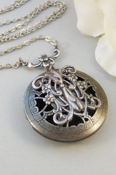 Gladriale,Locket,Silver,Scent Locket,Antique Locket,Floral,Jewelry,Elf,Fairy, Handmade jewelry by valleygirldesigns.