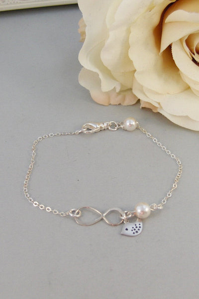 Wings Infinity,Bracelet,Bridesmaid,Sterling Silver,Infinite,Silver.Infinity,Bracelet,Wedding. Handmade jewelry by valleygirldesigns.