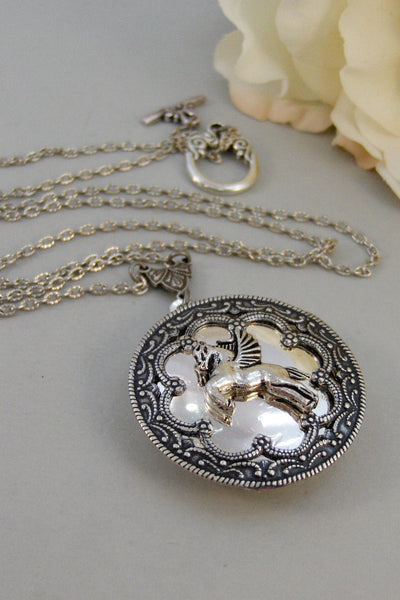 Pegasus, Locket,Silver Locket,Antique Locket,Flower Locket.,Horse,Wing,Fly. Handmade Jewelry by ValleyGirlDesigns.