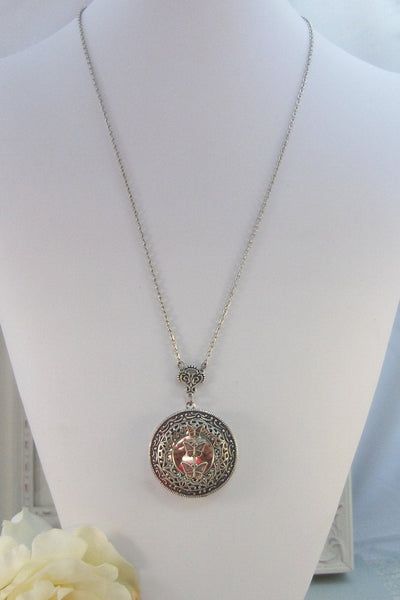 Pegasus, Locket,Silver Locket,Antique Locket,Flower Locket.,Horse,Wing,Fly. Handmade Jewelry by ValleyGirlDesigns.