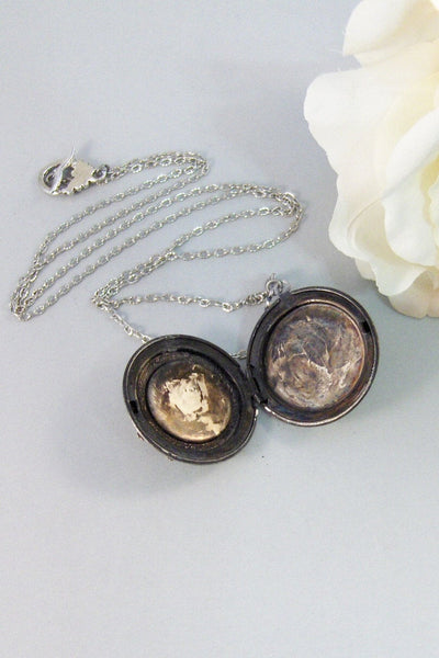 Sister's Locket,Locket,Silver Locket, Mom,Sister,Necklace,Antique Locket,Lace,Necklace. Handmade Jewelry by valleygirldesigns