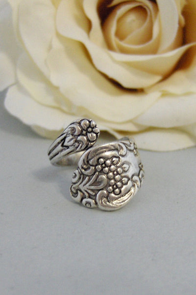 Rosey Spoon,Rose Ring,Rose Spoon Ring,Ring,Finger Ring,Spoon Ring,Silver Spoon ring,Flower Ring,Floral Ring,Pretty Ring,Wedding Ring,valley