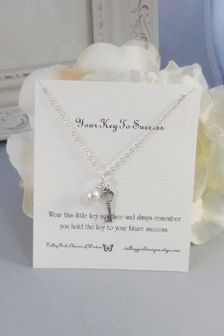 Your Key To Success,Necklace,Silver,Key Necklace,Bracelet,Key Necklace,Steampunk,Birthstone,Sterling,Personalize,Bride, valleygirldesigns.