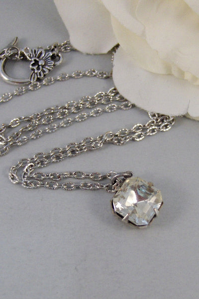 Vintage Diamonds,Necklace,Pendant,Silver Necklace,Diamond,Vintage,Vintage Rhinestone,Diamond Necklace. Jewelery by valleygirldesigns.