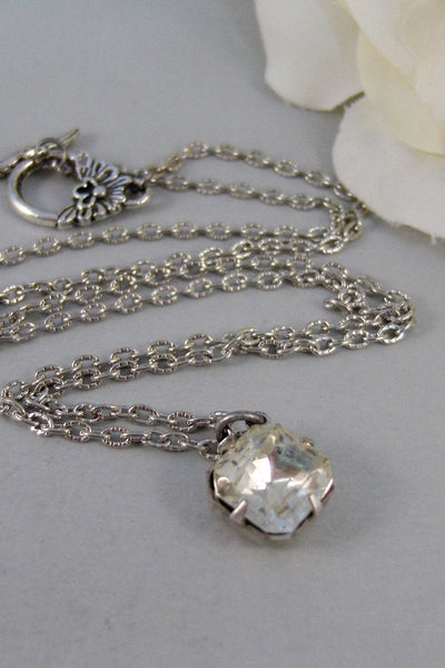 Vintage Diamonds,6 Necklaces,Pendant,Silver Necklace,Diamond,Vintage,Vintage Rhinestone,Diamond Necklace. Jewelery by valleygirldesigns.