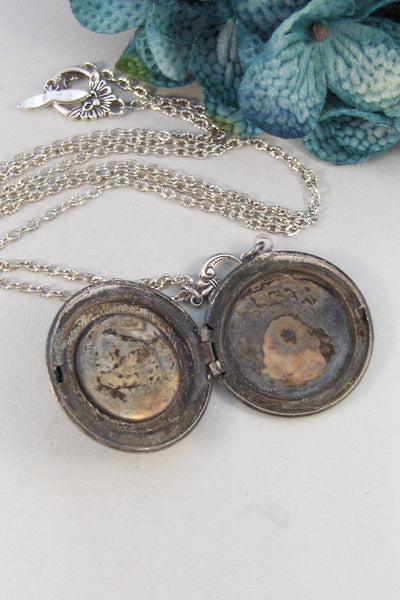Birthstone Compass,Locket,Silver Locket,Compass,Directioin,Map,Antique Locket,Personalize,Birthstone. jewelry by valleygirldesigns.