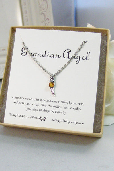 Guardian Angel,Necklace,Antique Necklace,Silver,Angel Necklace,Angel,Birthstone,Personalize,,Antique.Jewelry by valleygirldesigns.