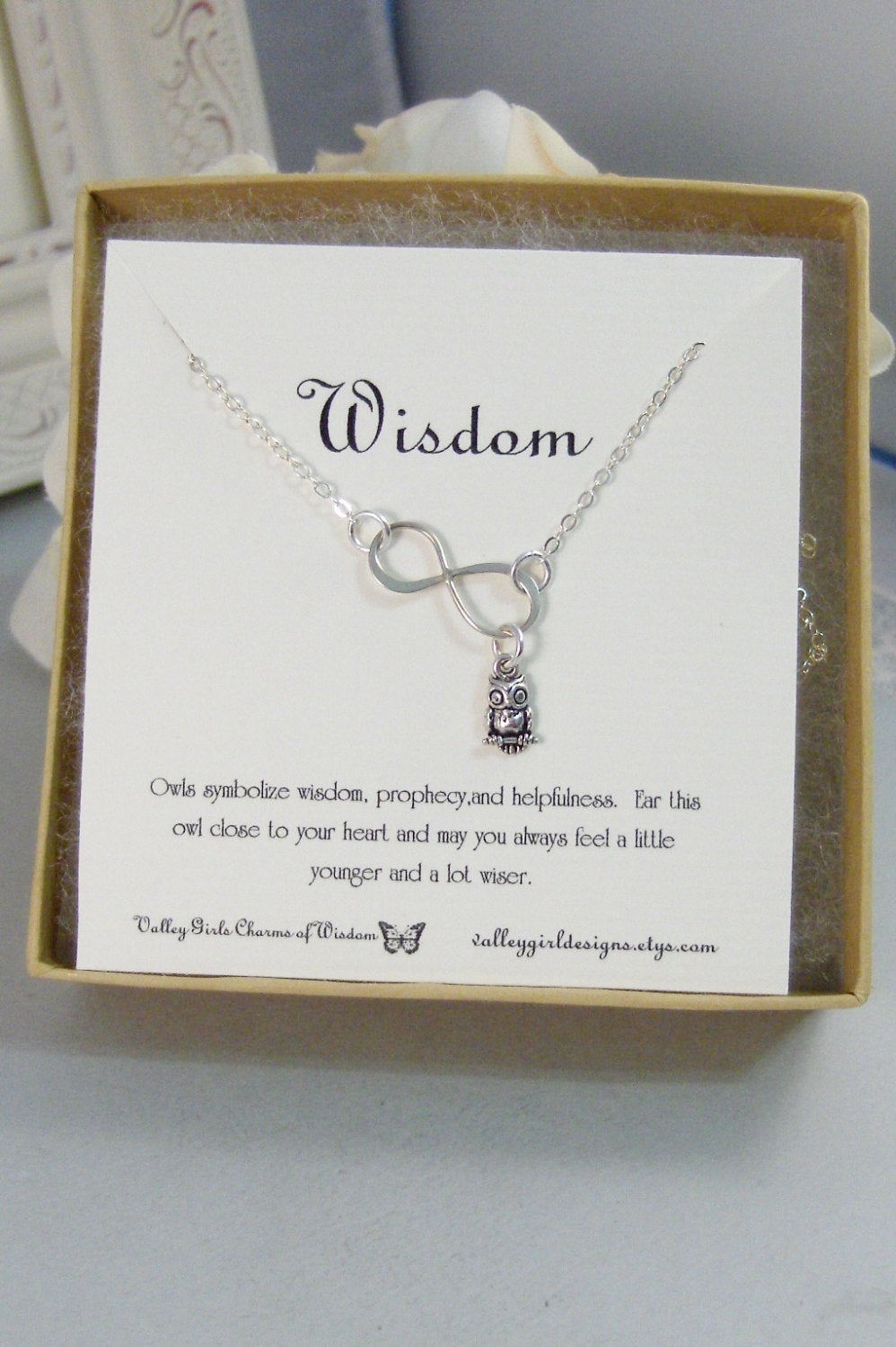 SALE/Wisdom,Necklace,Bracelet,Infinity Necklace,Owl Infinity,Silver,Owl Necklace,Owl,Infinity,Infinite,Jewelry valleygirldesigns.