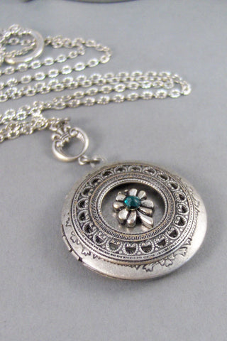 SALE Make a Wish,Locket,Silver Locket,Celtic Locket, Antique Locket,Clover,Four Leaf,Irish,Lucky,Shamrock. valleygirldesigns