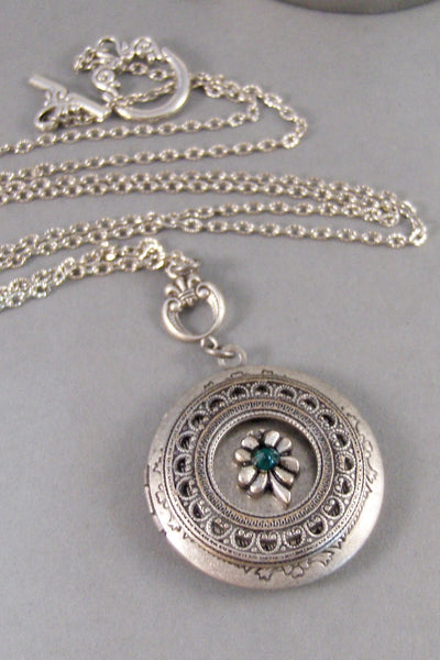 SALE Make a Wish,Locket,Silver Locket,Celtic Locket, Antique Locket,Clover,Four Leaf,Irish,Lucky,Shamrock. valleygirldesigns