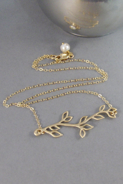 Gold Hazelbranch,Necklace,Gold,Gold Necklace,Branch,Boho,Gold Branch,Bride,Branch Necklace,Gold Branch,Leaf Necklace,Lea, valleygirldesigns