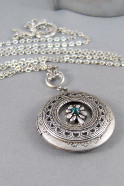 SALE Make a Wish,Locket,Silver Locket,Celtic Locket, Antique Locket,Clover,Four Leaf,Irish,Lucky,Shamrock. valleygirldesigns