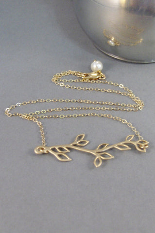 Gold Hazelbranch,Necklace,Gold,Gold Necklace,Branch,Boho,Gold Branch,Bride,Branch Necklace,Gold Branch,Leaf Necklace,Lea, valleygirldesigns