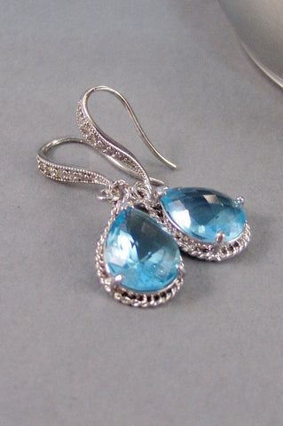 Sky Petals,Earrings,Aquamarine Earrings,Silver Earrings,Sterling,Bride,Wedding,Aquamarine,Aquamarine Jewelry Valleygirldesigns on Etsy