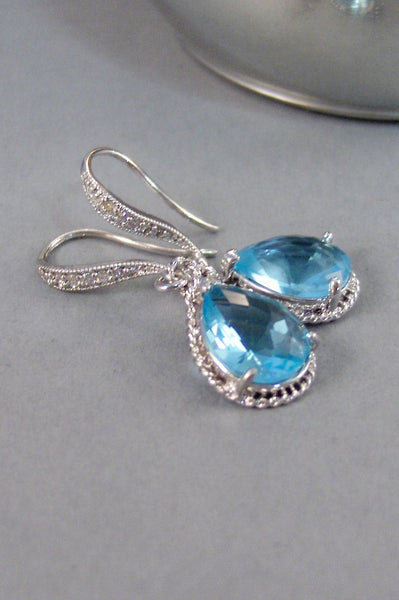 Sky Petals,Earrings,Aquamarine Earrings,Silver Earrings,Sterling,Bride,Wedding,Aquamarine,Aquamarine Jewelry Valleygirldesigns on Etsy