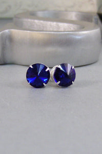 Sapphire Earrings,Vintage Earrings, Earrings,Silver Earrings,Blue Earrings,Sapphire Earrings,Stud Earrings,Post Earrings.Valleygirldesigns