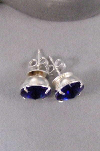 Sapphire Earrings,Vintage Earrings, Earrings,Silver Earrings,Blue Earrings,Sapphire Earrings,Stud Earrings,Post Earrings.Valleygirldesigns