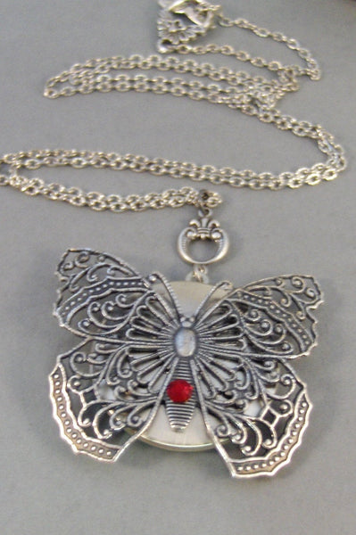 Fluttered,Birthstone Locket,Butterfly Locket,Butterfly,Silver Locket,Butterfly Locket,Steampunk Locket,Birthstone, Locket.valleygirldesigns