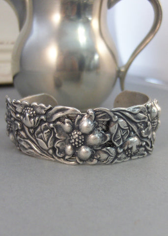 Gypsy Cuff,Cuff Bracelet,Flower Bracelet,Gypsy Cuff,Gyps Bracelet,Boho Cuff,Boho Bracelet,Cuff Bracelet,Bracelet,Silver,valleygirldesigns.