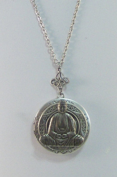 Buddha,Locket,Silver Locket,Locket,Necklace,Antique Locket,Buddha Necklace,Yoga,Mandala,Namaste,Spiritual Neckalce.valleygirldesigns.