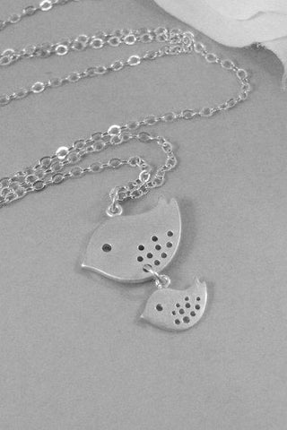 Little Bird,Silver Necklace,Bird,Mommy,Baby,Little,Girl,Bird Necklace,Sterling Silver,Silver Bird,Mom Bird,Baby Bird.leygirldesigns on Etsy.