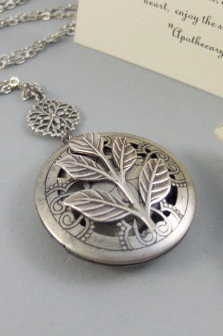 Scented Sage,Locket,Silver,Apothecary,Sage,Sage Locket,Sage Scent Locket,Scent Locket,Antique Locket,Jewelry,Herbal. valleygirldesigns.