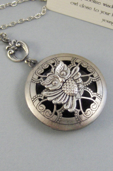 Scented Owl,Locket,Silver,Apothecary,Choose Your Scent,Lavender,Rose, Scent Locket,Scent Locket,Antique Locket,Jewelry, valleygirldesigns.