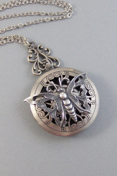 Scented Butterfly,Locket,Silver,Apothecary,Choose Your Scent,Butterfly Locket,Butterfly Neckalce,Lavender,Rose,Diffuser, valleygirldesigns.