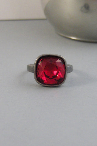 Ruby Red,Ring,Silver,Ruby Ring,Red Ring,Red Stone,Ruby Jewelry,Antique Ring,July,Birthstone,Blue valleygirldesigns.