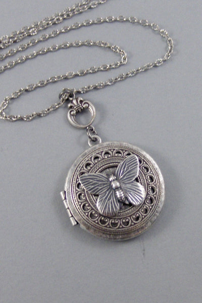 Flutter By Night, Butterfly,Necklace,Locket,Butterfly,Silver Locket, Butterfly Locket,Wings,Silver,Butterfly Necklace,Butterfly Jewelry,