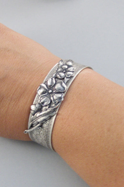 Autumn Bouquet,Cuff Bracelet, Bracelet,Cuff Bracelet,Bracelet,Silver,Antique Bracelet,Flower,Fall Bracelet,Autumn,Fall valleygirldesigns.