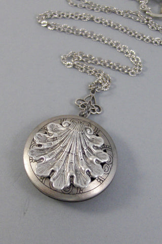 SALE Shell,Locket,Silver,Apothecary,Choose Your Scent,Lavender,Rose, Scent Locket,Bird,Shell Locket,Shell Necklace,valleygirldesigns.