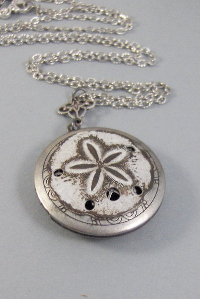 Scented Sandollar,Locket,Silver,Apothecary,Choose Scent,Sand Dollar,Dandollar, Scent Locket,Shell Locket,Shell Necklace,valleygirldesigns.