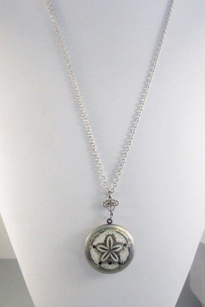 Scented Sandollar,Locket,Silver,Apothecary,Choose Scent,Sand Dollar,Dandollar, Scent Locket,Shell Locket,Shell Necklace,valleygirldesigns.