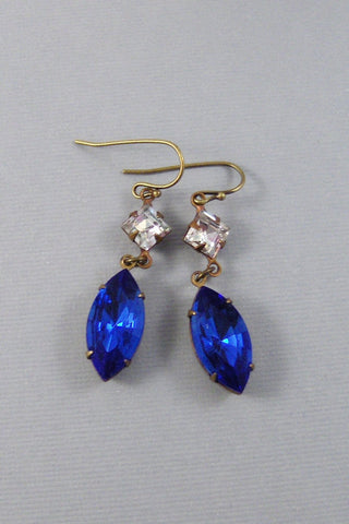 SALE Queenies Sapphire,Sapphire,Sapphire Earring,Earring,Vintage Earrings,Blue Stone,Vintage Stone,Vintage Sapphire Earring