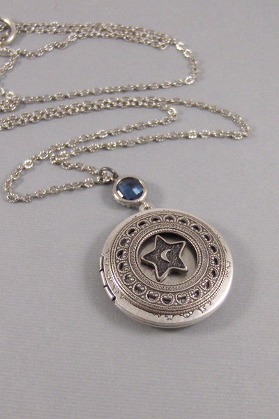Constellation,Locket,Silver,Turquoise,Blue,Galaxy Necklace,Galaxy Locket,Sapphire,Sapphire Necklace,Star Locket,Star valleygirldesigns.