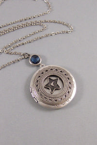 Constellation,Locket,Silver,Turquoise,Blue,Galaxy Necklace,Galaxy Locket,Sapphire,Sapphire Necklace,Star Locket,Star valleygirldesigns.