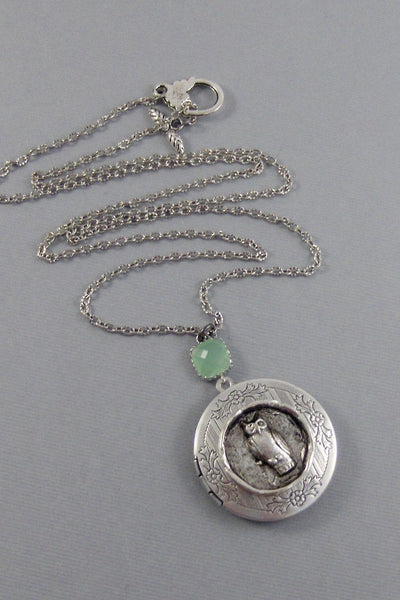 SALE/Autumn Owl,Owl,Locket,Silver Locket,Silver Necklace,Owl Neckalce,silver,Woodland,Antique Locket. Handmade jewelry by valleygirldesigns.