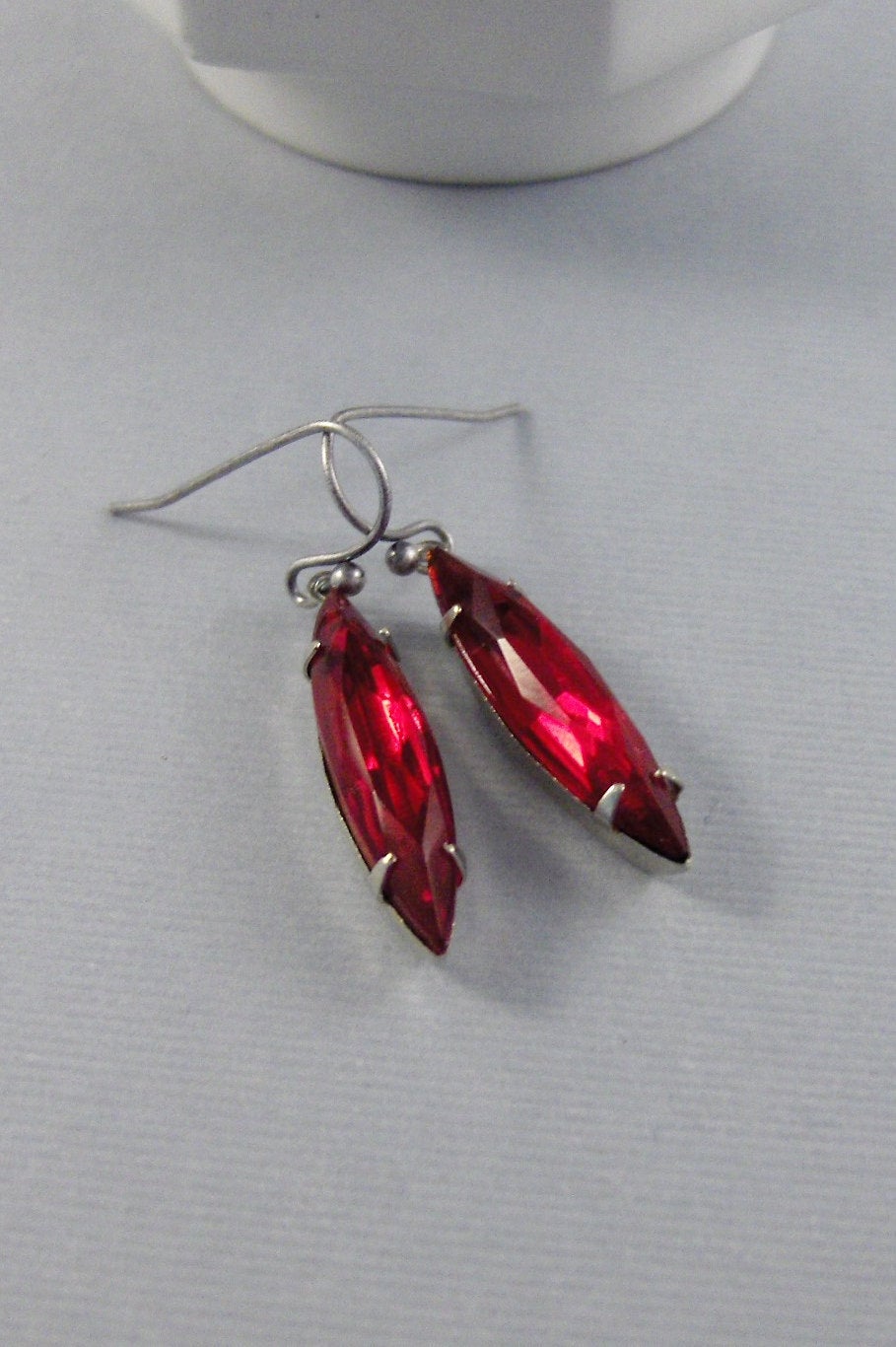SALE Red Berries,Earring,Vintage Earrings,Ruby Earrings,Red,Rhinestone,Red Earring,Red Stone,Silver Earring,Vintage Earring valleygirldesign