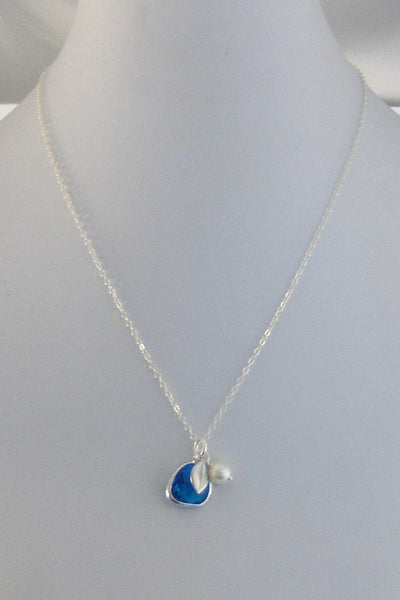 Topaz Blossom,Necklace,Blue,Birthstone,Blue Topaz,Blue Topaz Necklace,Silver Necklace,Wedding,Birdesmaid,Sterling Silver,Valley Girl Designs