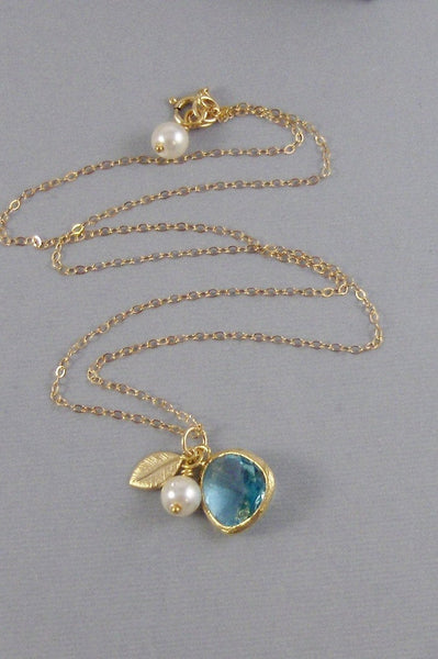 Aquamarine Gold,Necklace,Gold Necklace,Aquamarine Necklace,Bride,Wedding,Blue Stone,Bridesmaid,Aqua,Aqua Necklace,Blue valleygirldesigns.