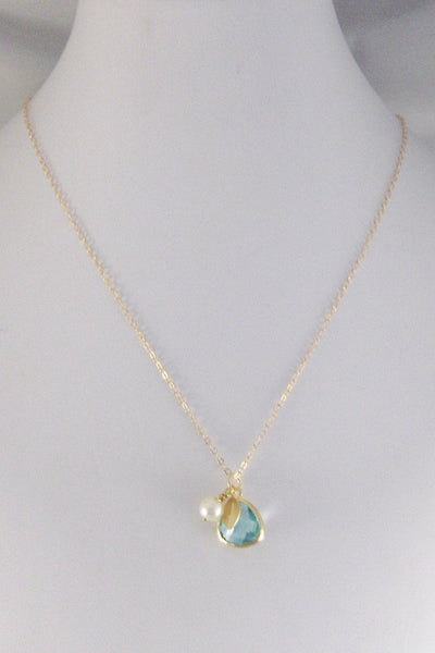 Aquamarine Gold,Necklace,Gold Necklace,Aquamarine Necklace,Bride,Wedding,Blue Stone,Bridesmaid,Aqua,Aqua Necklace,Blue valleygirldesigns.