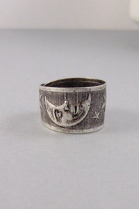 Moon and Stars,Ring,Silver,Stars,Twilight,Ring,Antique Ring,Silver Ring,Moon,Wedding,Bridesmaid. Handmade jewelery by valleygirldesigns.
