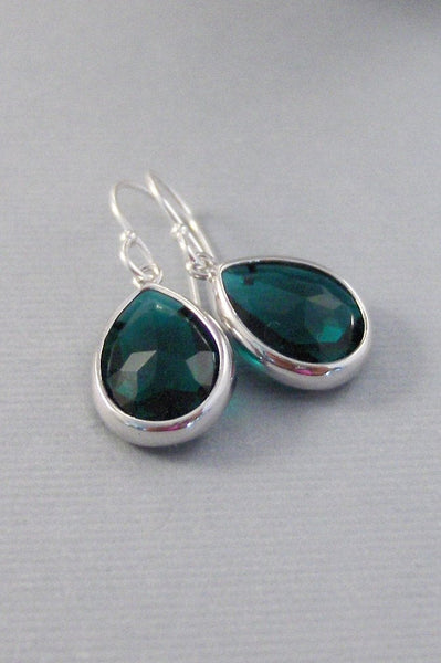 Winter Ivy Droplets,Emerald Earrings,Silver Earrings,Sterling Silver,Bride,Green,Green Earings,Wedding,Emerald,Green Stone Valleygirldesigns