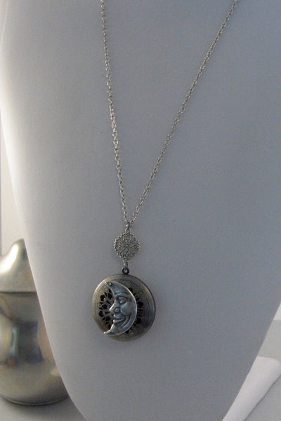 Scented Moon,Locket,Silver,Apothecary,Choose Your Scent,Lavender,Rose, Scent Locket,Moon Locket,Moon Necklace,New Moon, valleygirldesigns.